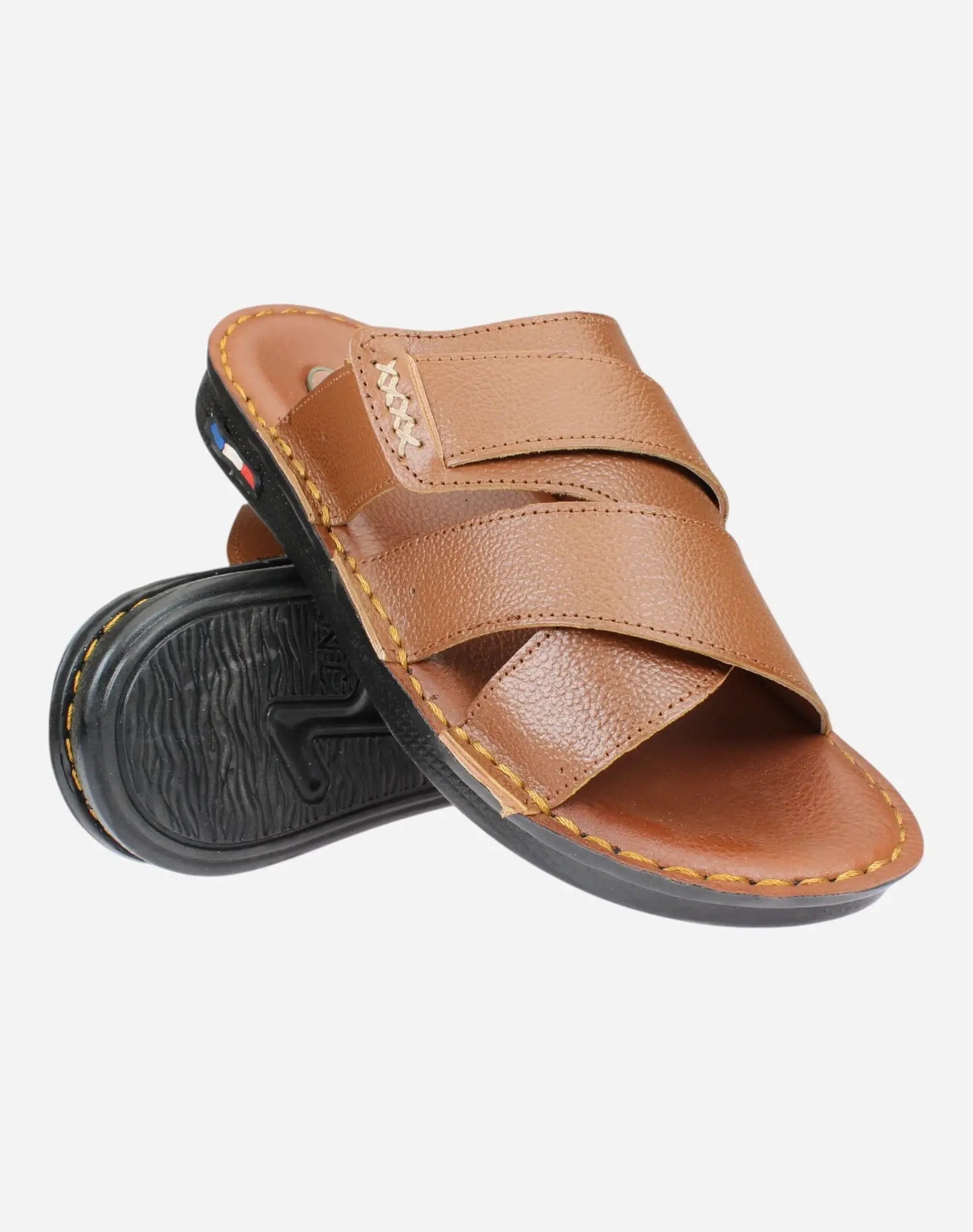 Comfortable-Genuine-Leather-Slippers-Camel-color-Image-of-the-sole