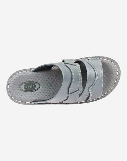 Flexible-and-practical-medical-slippers-grey-color-Image-from-Top