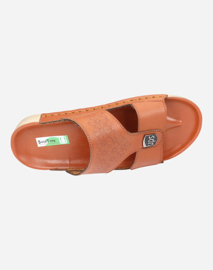 Gulf-slippers-with-laser-engraving-camel-color-Image-from-the-top