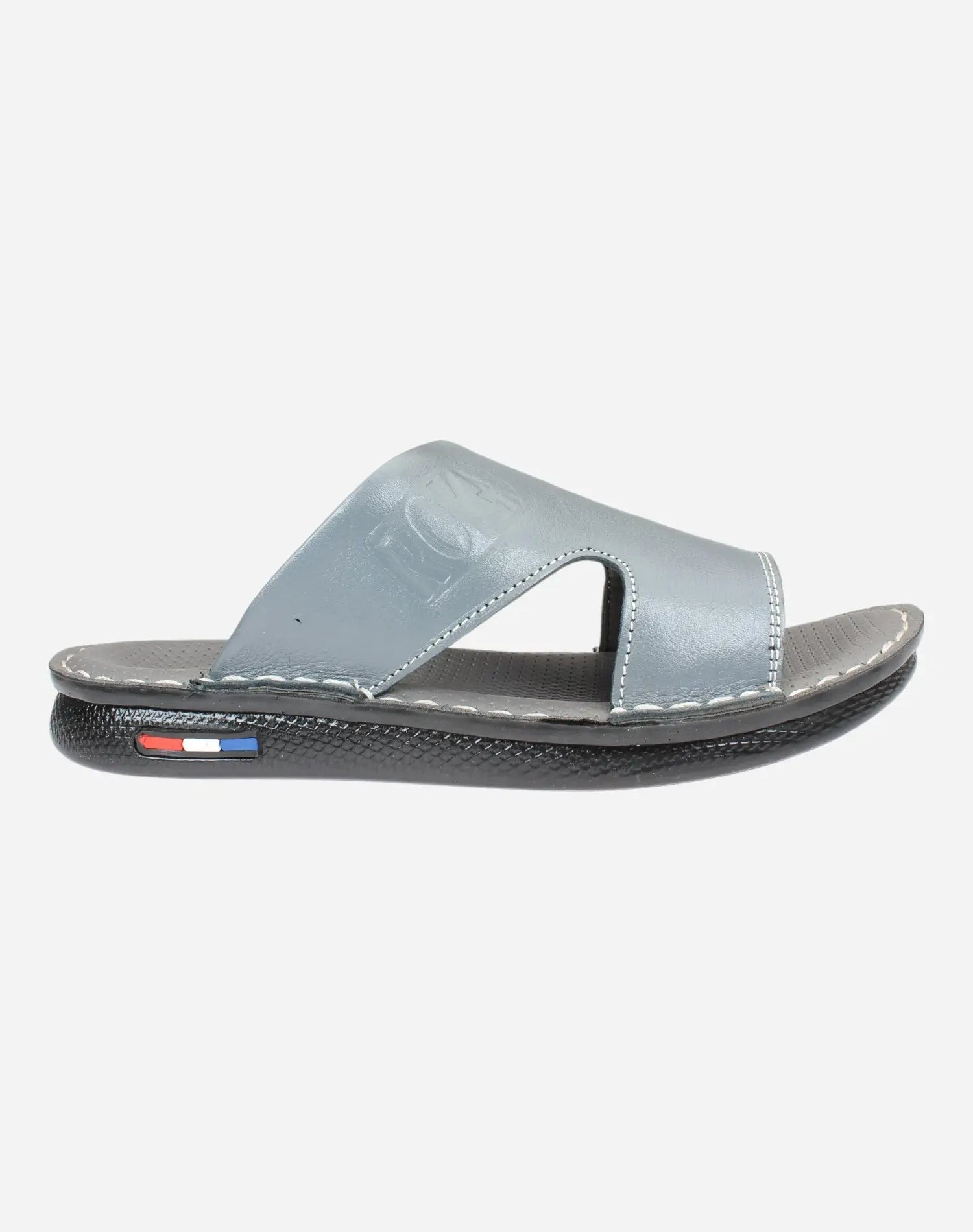 Men-medical-slippers-natural-leather-grey-Image-from-right-side