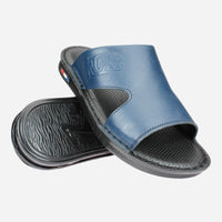 Men-medical-slippers-natural-leather-navy-blue-Image-of-the-sole