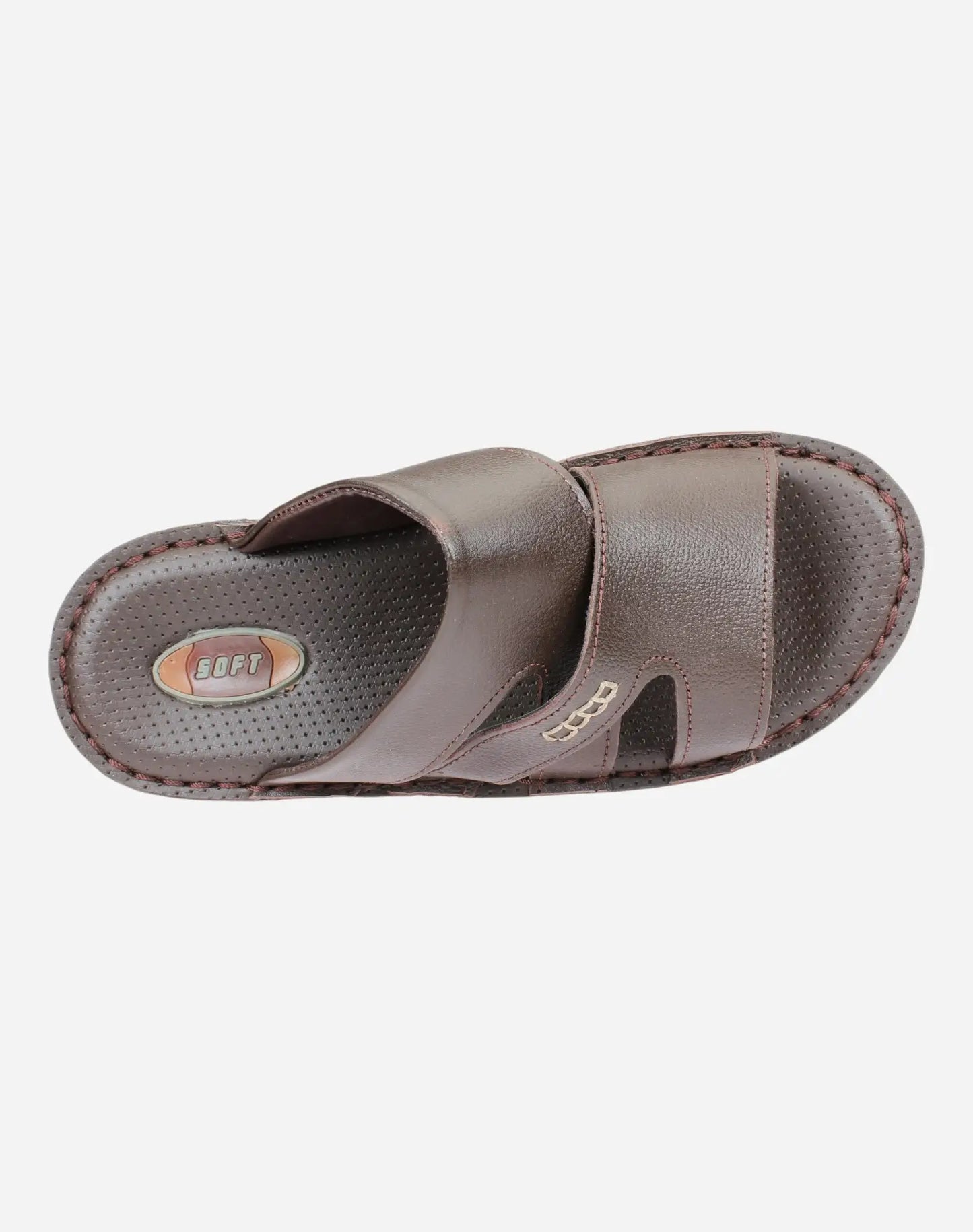 Practical-and-comfortable-men-slippers-brown-color-Image-from-Top