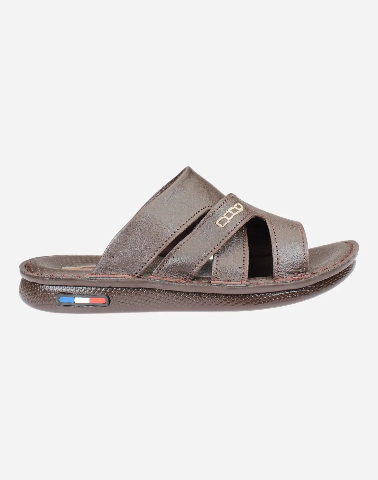 Practical-and-comfortable-men-slippers-brown-color-Image-from-the-right-side