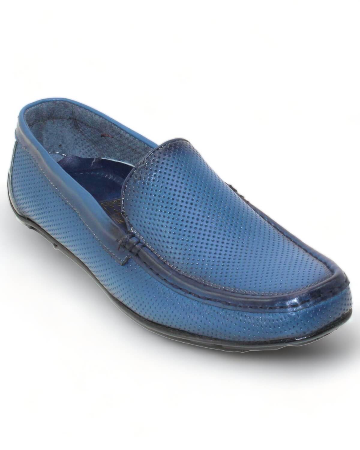 حذاء مريح رجالي سهل الارتداء - أزرق - صورة امامية