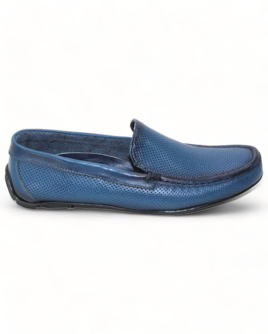 حذاء مريح رجالي سهل الارتداء - أزرق - صورة جانبية